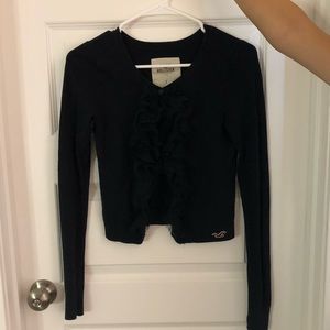 Hollister baby blue ruffle cardigan